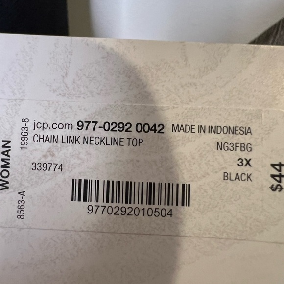 138. NWT BOLD elements Chain Link Neckline Black Cutout Blouse 3X - Picture 4 of 8